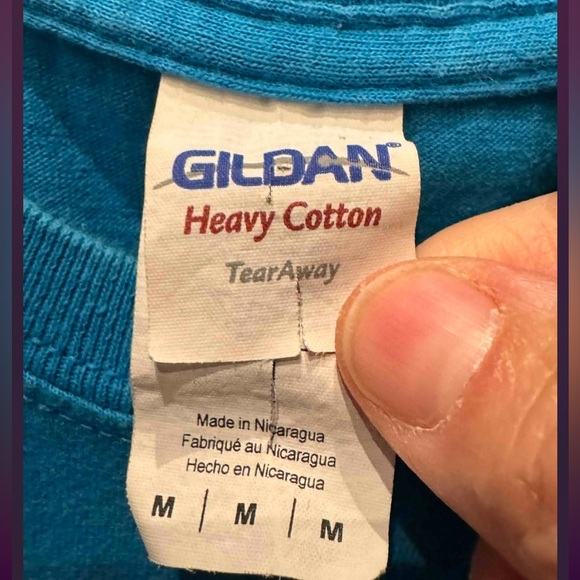 Unisex Gildan Heavy Cotton Blue T-Shirt MEDIUM - Picture 3 of 5
